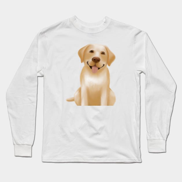 Cute Labrador Retriever Drawing Long Sleeve T-Shirt by Play Zoo